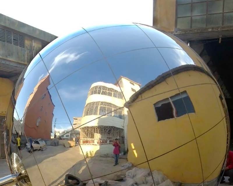 Giant Stainless Steel Sphere w/ Gridlines