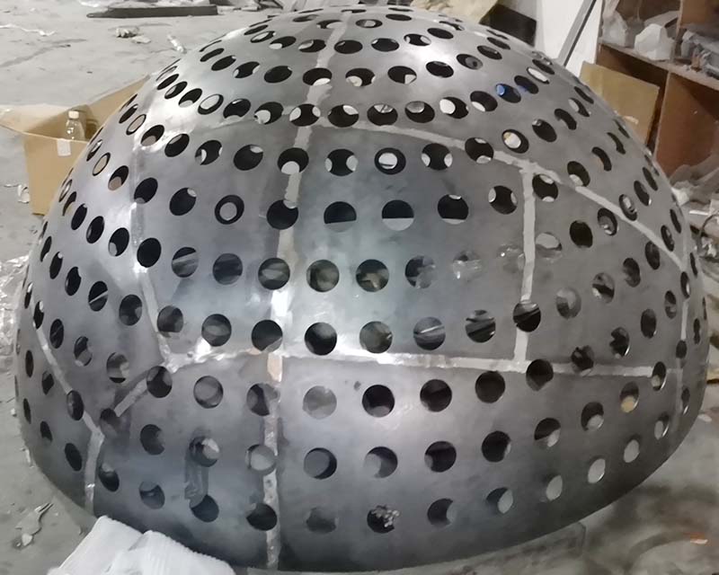 Large Mild Steel Hemisphere w/ Hole Pattern