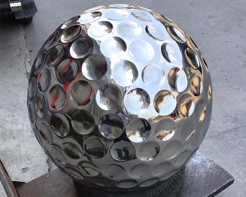 Stainless Steel Golf Ball - Sphere w/ Dimples