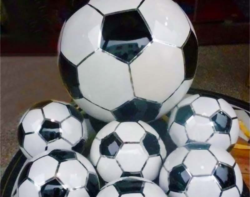 Stainless Steel Sphere w/ Soccer Ball Pattern