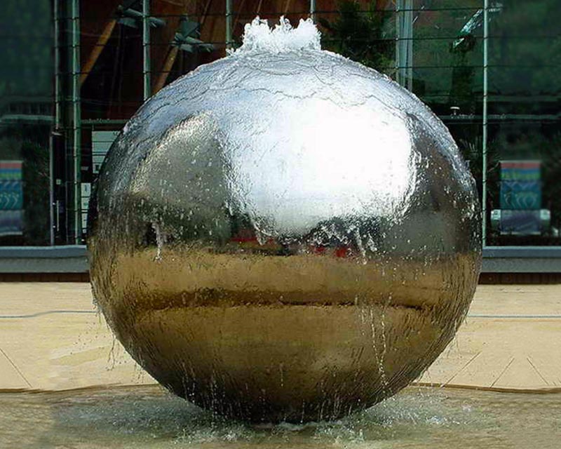 Large Steel Sphere Water Feature